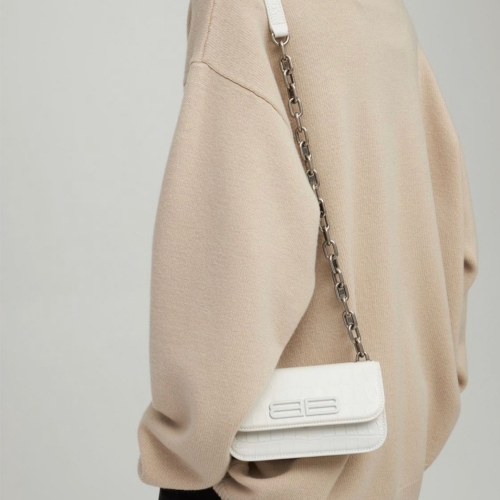 Balenciaga Gossip XS Croc-Embossed Shoulder Bag